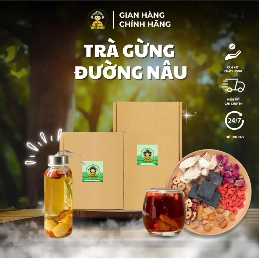 trà gừng đường nâu